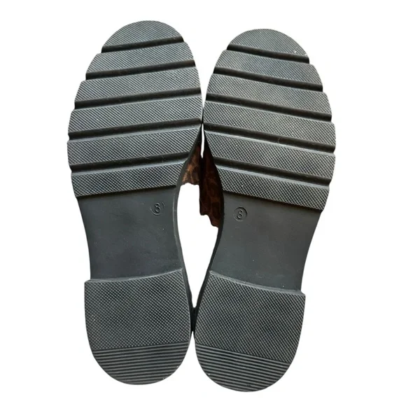 JustFab Leopard Chunky Loafers Vegan Leather Danika Women’s Shoes Sz 8 - Picture 4 of 7